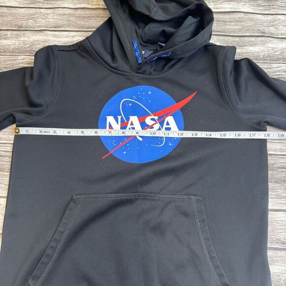 Lands End Youth Kids Boys NASA Hoodie Black Blue White Red L LG Large 10-12 Cozy - Picture 9 of 13